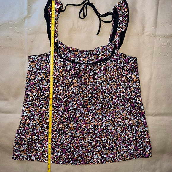 Volcom "Ditzy Dazed" Top - Black Floral Print - Flowy/Airy - Y2K - Junior's XL - Picture 10 of 16